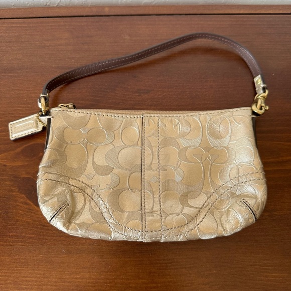 Coach Gold Metallic Wristlet - Picture 7 of 8